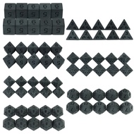10pcs Black Polyhedral Dice Set of D4,D6,D8,D%,D10,D12,D20 Multi Sides Dnd Dice RPG Board Games Acce