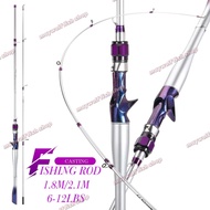 Joran Pancing 6-12LB 180-210cm Joran 2 Bagian Carbon Fiber Joran M Joran BC DAIWA pancing Joran 1.6m