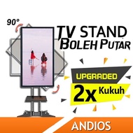 Rotating TV Stand Bracket Troli Cart Kaki Braket 32 inch 65inci LED LCD Rotate Trolley Meeting 电视架 Monitor ANDIOS
