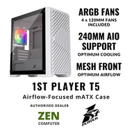 # 1ST PLAYER™️ T5 (WHITE / BLACK) | Airflow-Focused mATX Case #