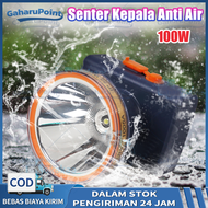Senter Kepala ANTI AIR 100W Led Cas/Senter Senter Sorot Led Super Terang 2000 Meter Dilengkapi Lensa