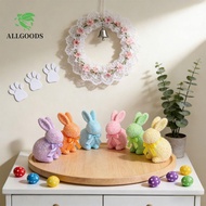 ALLGOODS Rabbit Easter Figurine, Colorful Handmade Easter Bunny Ornament, Exquisite Simulation Bunny