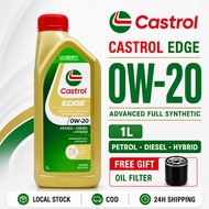 Original Castrol EDGE 0W20 Fully Synthetic Engine Oil 1L API SP Motor Oil Minyak Hitam Minyak Enjin 