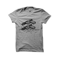 Men T Shirt gray t-shirt guns tshirts men T-Shirt