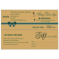 Gift voucher card for spa..print content as required, combo of 100 cards