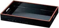 J-kitchens 529 Obon Tray, Wooden, 6.6 ft (2 ft 3 cm), Black Tenshu, Made in Japan