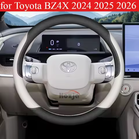 36CM Leather Car Steering Wheel Cover for Toyota BZ4X 2024 2025 2026 Accessories