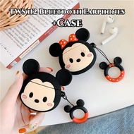 【 Case+Earphones 】TWS i12 Wireless Bluetooth Headset with Silicone Protective Case