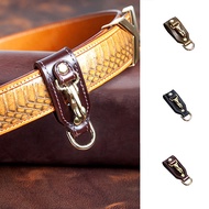 100% Genuine Leather Key Holder for Men Cowhide Vintage Handmade Tactical Waist Belt Loop Hook Buckle Keychain Organizer