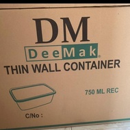 Thinwall Dm Persegi Panjang 750Ml Rec/Kotak Makan 1 Dus 500 Set High