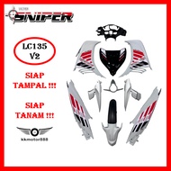 [FULL TANAM ] SNIPER COVERSET LC LC135 V2 EXCITER RC 07 WHITE BLACK / HITAM PUTIH RC 07