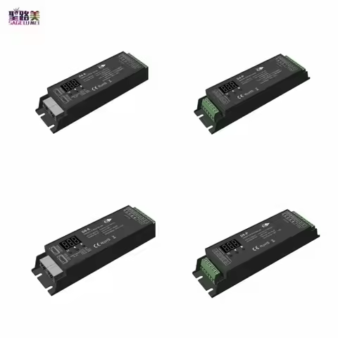 D4-E D4-P 4 Channel PWM DMX Decoder D5-E D5-P 5CH DMX512 Controller Digital Display XLR3 RJ45 DC12-3