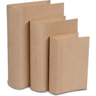 Hobby Lobby Rectangle Paper Mache Book Box (Set of 3) - Plain Fake Book Boxes for DIY Decoration - S