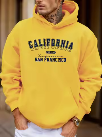 California San Francisco Est 1997 Print Soft Loose Hoodies Fleece Autumn Sportswear Men'S Sport Jogg