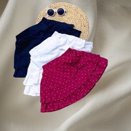 Girls' pleated skirt CV222 in cute soft khaki fabric with inner pants for 10-38kg Lashe