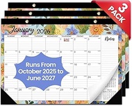 3 Pack of Desk Calendar 2025-2026, 21 Months Calendar Runs from October 2025 to June 2027 - Large 17
