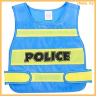 🖼️ Vest Polis Kanak-kanak Warna Biru Langit Gaya Kostum Polis untuk Majlis Cosplay 1Set