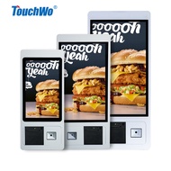 【Free Shipping】TouchWo 15.6/21.5 inch Cashless Payment Terminal Kiosk Machine Touchscreen Self Service Ticket/Payment/Ordering Kiosk With Thermal Printer For Supermarket And Restaurant