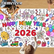 YUMEIREN Giant Coloring Poster, Happy Year DIY Coloring Doodle Art Banner, Creative Activity Doodle 