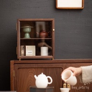 Japanese Style Solid Wood Sideboard Desktop Storage Cabinet Cupboard Cupboard Walnut Color Dining Table Storage Rack Cou