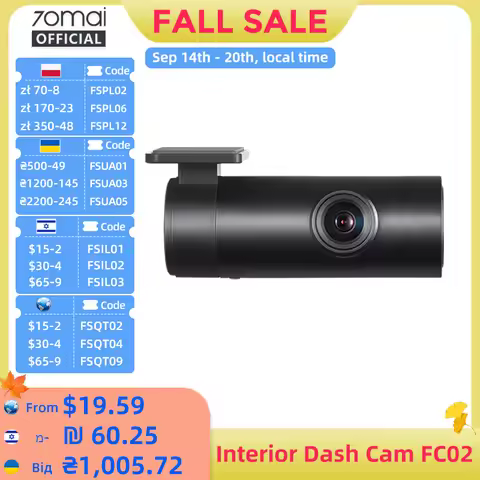 70mai Interior Cam FC02 Fits for 70mai A510/A810/A800S/A500S/A400 (Cannot Use Together with Rear Cam