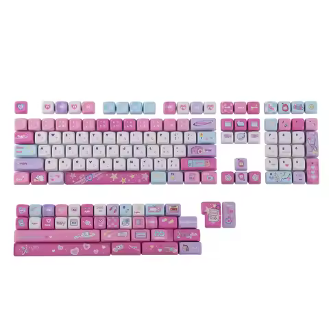 KiiBOOM x Elyxirine Digital Dreams: Pastel Y2K Keycap Set 144 Keys MOA/Cherry Profile for 60%/65%/75