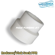 Reduser PPR 63mm x 50mm /Vlok sock PPR 2" x 11/2"inch putih Westpex