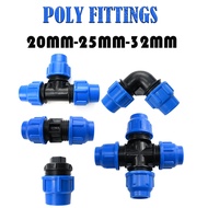 Poly Push To Connect  Quick Fitting Pipe Connector Smart Coupler Elbow Tee End Cap 20mm 25mm 32mm