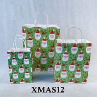 10 Per Pack! Christmas Paper Bag Carrier Xmas Gift Bags