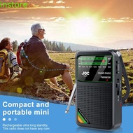 INSTORE Battery Operated Radio, HD Display Screen Multifunctional FM AM SW Radio, Portable Detachabl