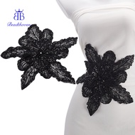 1pc Resin Polyester Flowers for Accessory Clothes Black 302x295x18mm