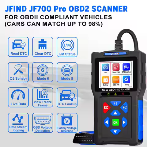 OBD2 Scanner Tools JF700 Pro Code Reader Diagnostic Tool Check Engine I/M Status Live Data Voltage T