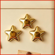 Star Fridge Magnets 10 Pieces 3D Resin Cute Gold Strong Hold Stickers Decorative Small Fridge Magnet