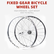 24 Hole Vintage Fixed Gear Wheelset Silver 30mm Rim Fixie Bike
