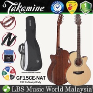 Takamine GF15CE-NAT FXC Cutaway Spruce Top Acoustic Electric Guitar with Bag - Natural (GF15CE NAT)