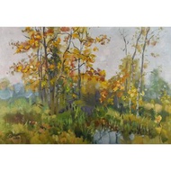 Autumn Painting Landscape Impressionism Tree 油畫原作 Original Art Nature Plein Air