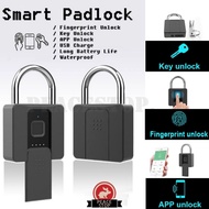 Latest 2022 Fingerprint Key Smart Digital Padlock Bluetooth USB Mobile APP Lock HDB House Gate Door Bag Luggage Cupboard