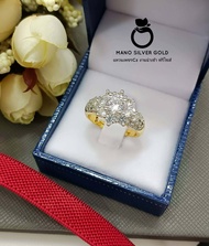 แหวนเพชรcz ฟรีไซส์ 0498 หนัก 1 สลึง แหวนทองเคลือบแก้ว ทองสวย แหวนทอง แหวนทองชุบ แหวนทองสวย  แหวน