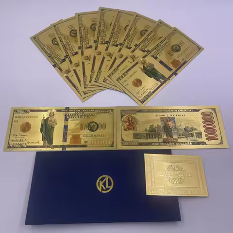 10pcs New God Christ Jesus The last supper Gold Banknote Gold Foiled Plastic Card Art Commemorative 