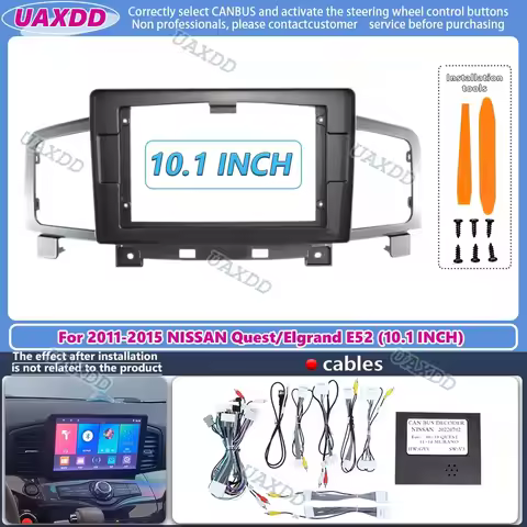 Car Radio Fascias Frame For Nissan Quest Elgrand E52 2011-2015 10.1 inch Stereo Panel Wiring Harness
