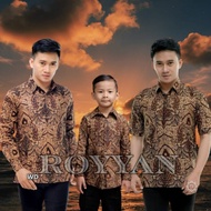 KEMEJA HITAM Father And Son Batik Couple // Batik Shirt For Adult Men And Boys Mataram Motif Brown Black Color Mataram Brown Motif