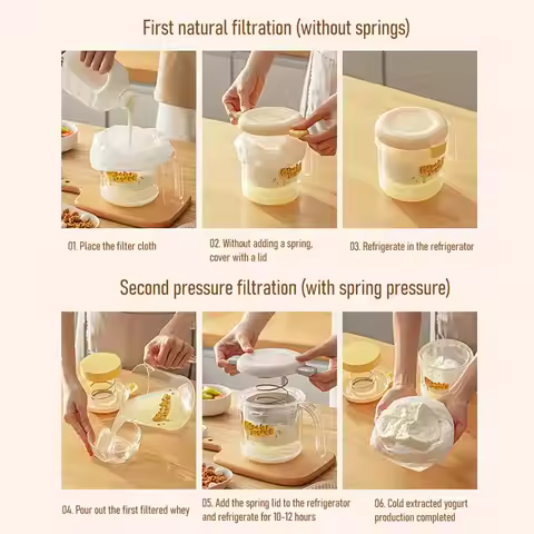 Yogurt Maker Greek Yogurt Strainer with Fine Mesh Press Lid Reusable Whey Separator for Homemade Che