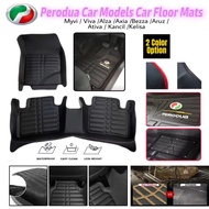 Perodua Car 5D Carpet Floor Mat Pu Leather  Myvi Axia Aruz Ativa Kelisa Alza Bezza Viva Alza 2022