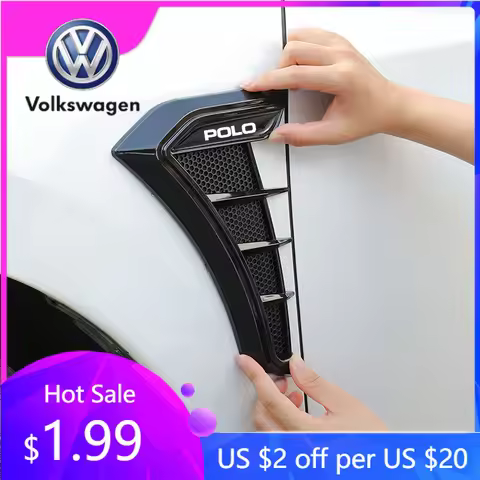 Emblems 2Pcs Car Side Leafboard Sticker Flank Fender Modified For Volkswagen VW Polo 6R 6N 6N2 6C 9N