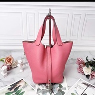 98新💓 Hermes/愛馬仕 粉色picotin 18菜籃子水桶包