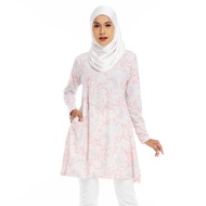 Aqeela Muslimah Wear Zig Zag TShirt- Pale Pink (aq998g)