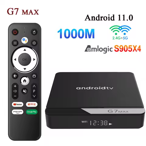G7 Max Smart TV Box Android 11 S905X4 4GB 64GB 1000M AV1 4K HD 2.4GHz/5GHz Dual Wifi USB3.0 Set Top 