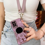 Casing infinix note 10 pro infinix note 10 Electroplating Astronauts Holder Soft Case With Lanyard