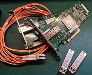 100% Work (套裝出售）QLE2560 8Gb FC HBA 一套兩張 + 原廠 SFP + IBM 5米光纖線