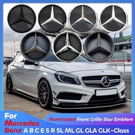 Chrome Silver Black Car Front Grille Star Badge Emblem OE Style Flat Surface For Mercedes Benz W212 